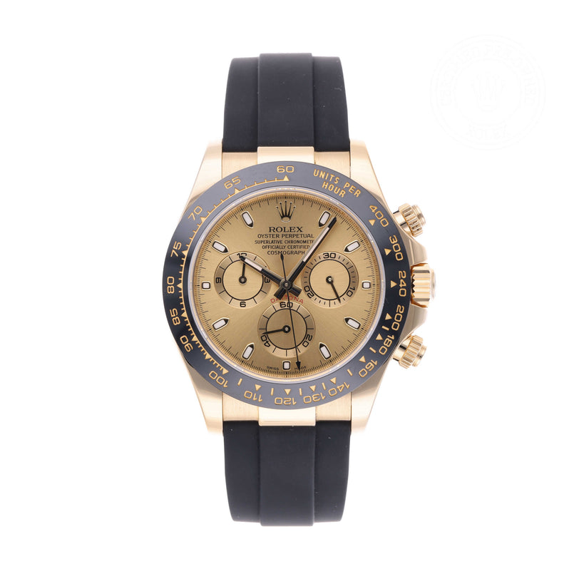Rolex Certified Pre-owned Daytona M116518LN-0034 front on white background