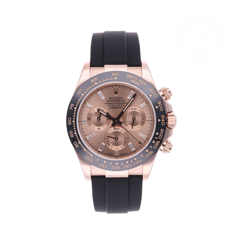 Rolex Certified Pre-owned Daytona M116515LN-0021 front on white background