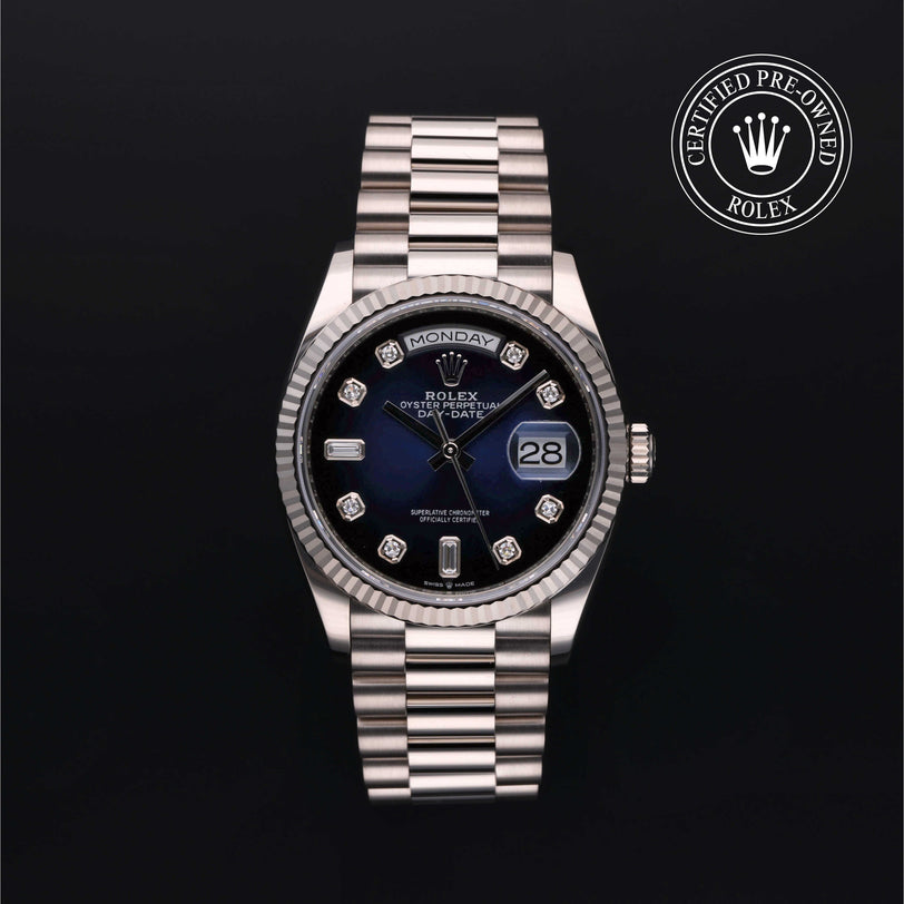 Rolex Certified Pre-owned Day-date M128239-0023 front on black background