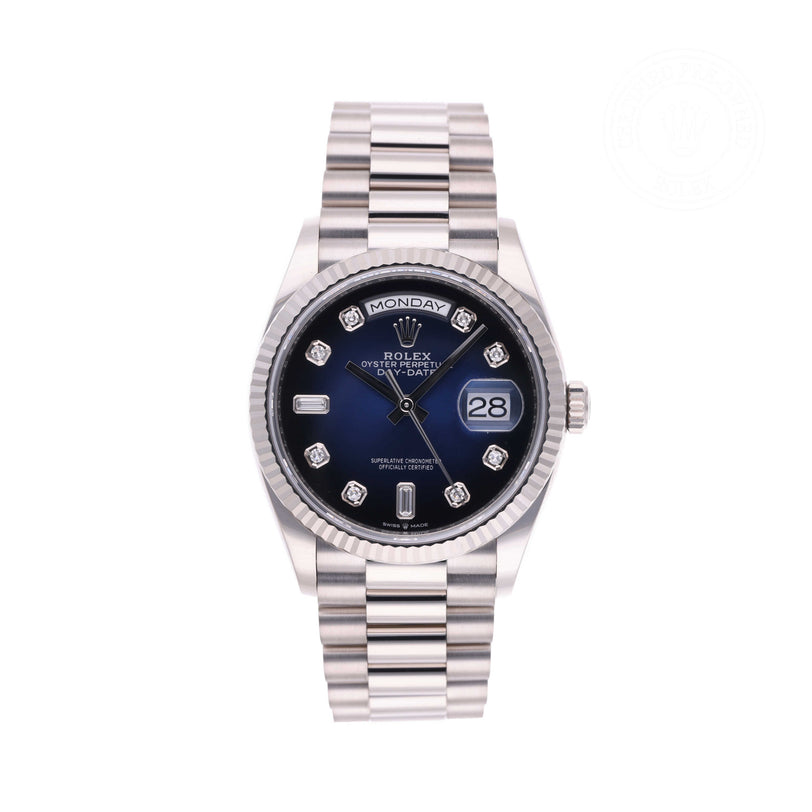 Rolex Certified Pre-owned Day-date M128239-0023 front on white background