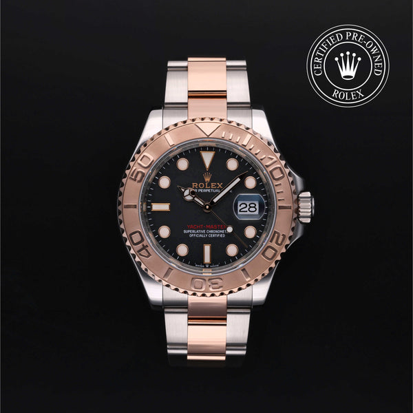 Rolex Certified Pre-owned Yacht-Master M126621-0002 front on black background