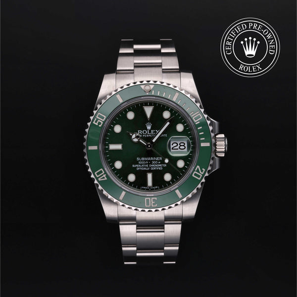 Rolex CPO Submariner M116610LV front on white background