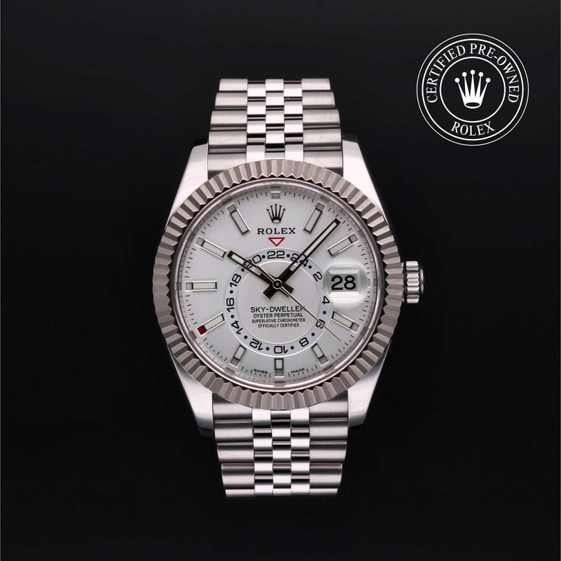 Rolex CPO Sky-Dweller M326934 front on white background