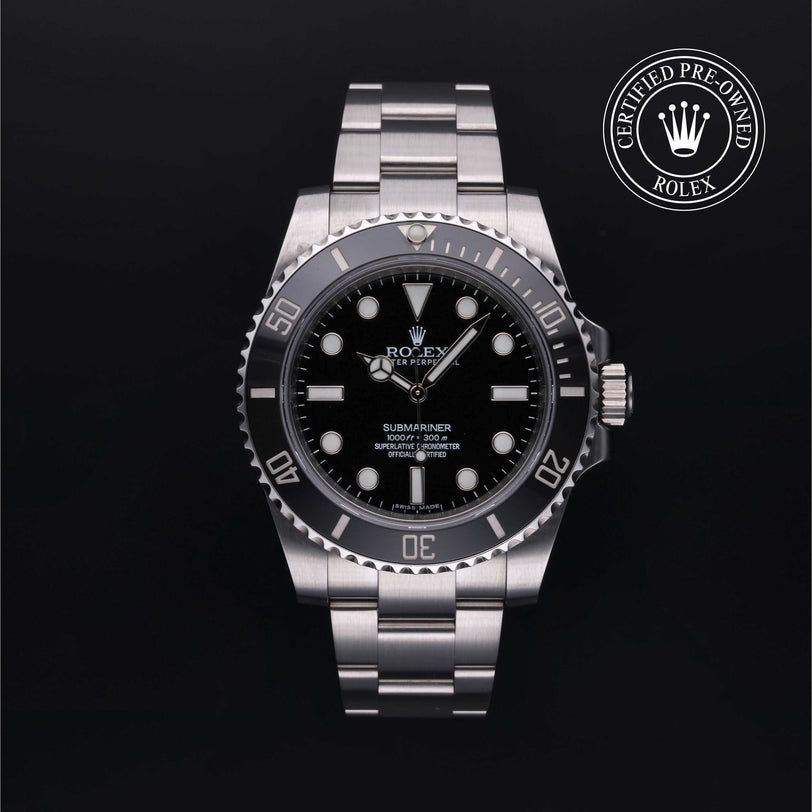 Rolex Certified Pre-owned Submariner M114060-0002 front on black background