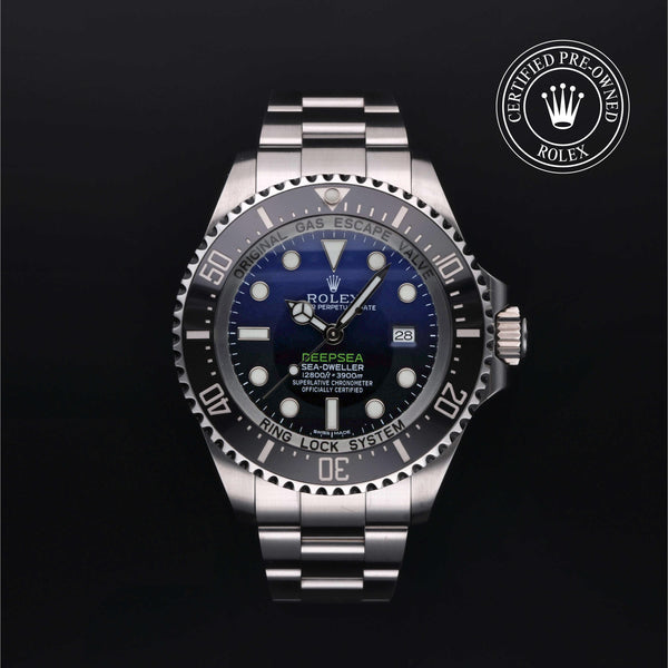 Rolex Certified Pre-owned Sea-Dweller M116660-0003 front on black background