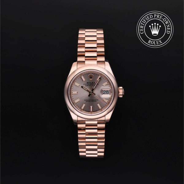 Rolex Certified Pre-owned Lady Datejust M279165-0001 front on black background