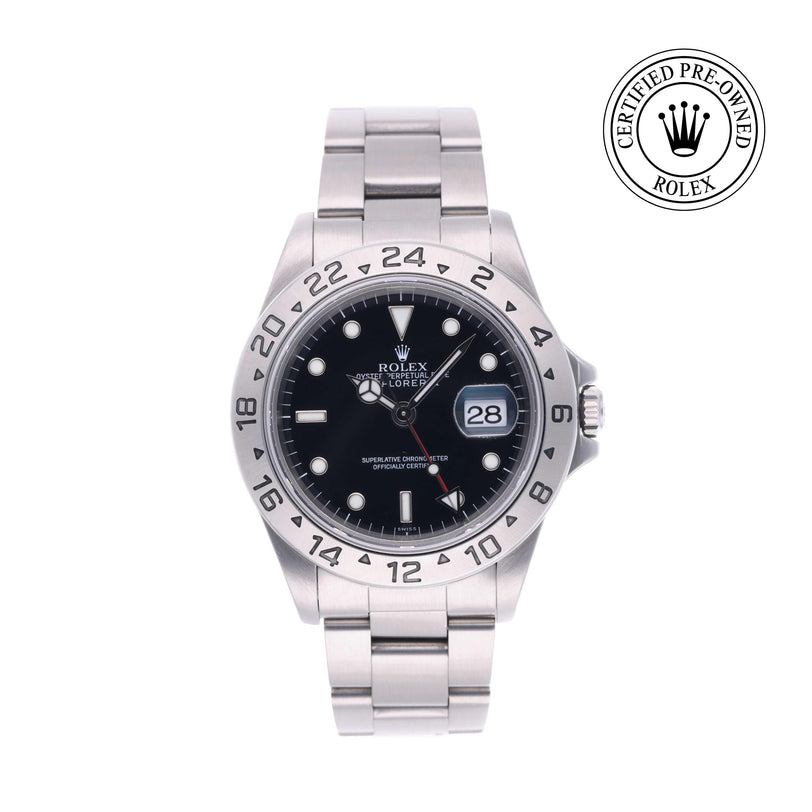 Rolex Certified Pre-owned Explorer M16570-0005 front on white background