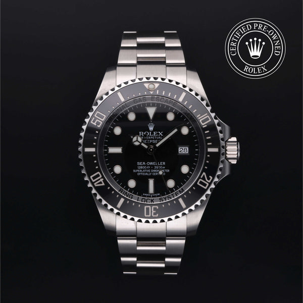 Rolex Certified Pre-owned Sea-Dweller M116660-0001 front on black background