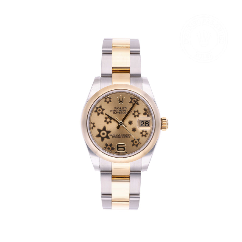 Rolex Certified Pre-owned Lady Datejust M178243-0024 front on white background