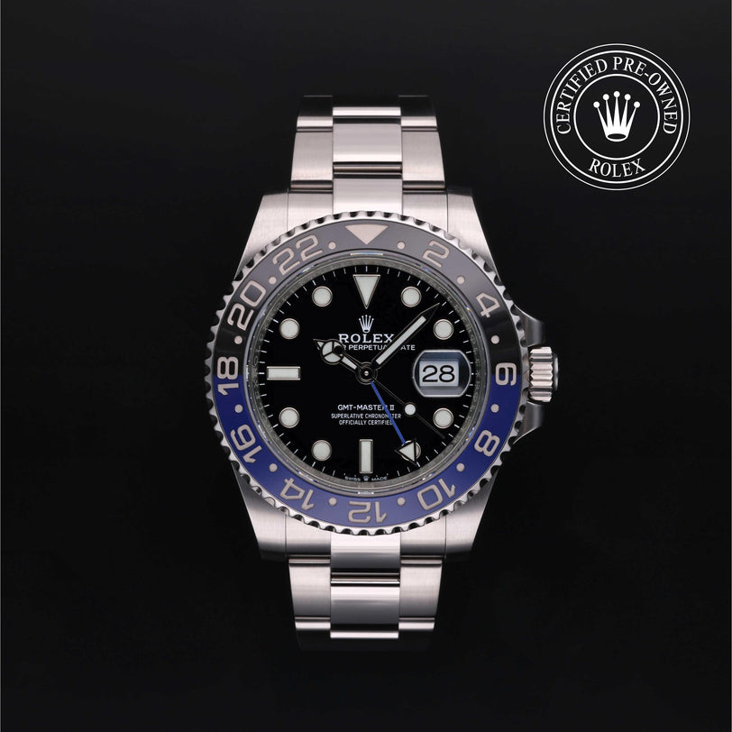 Rolex CPO GMT M126710BLNR front on white background