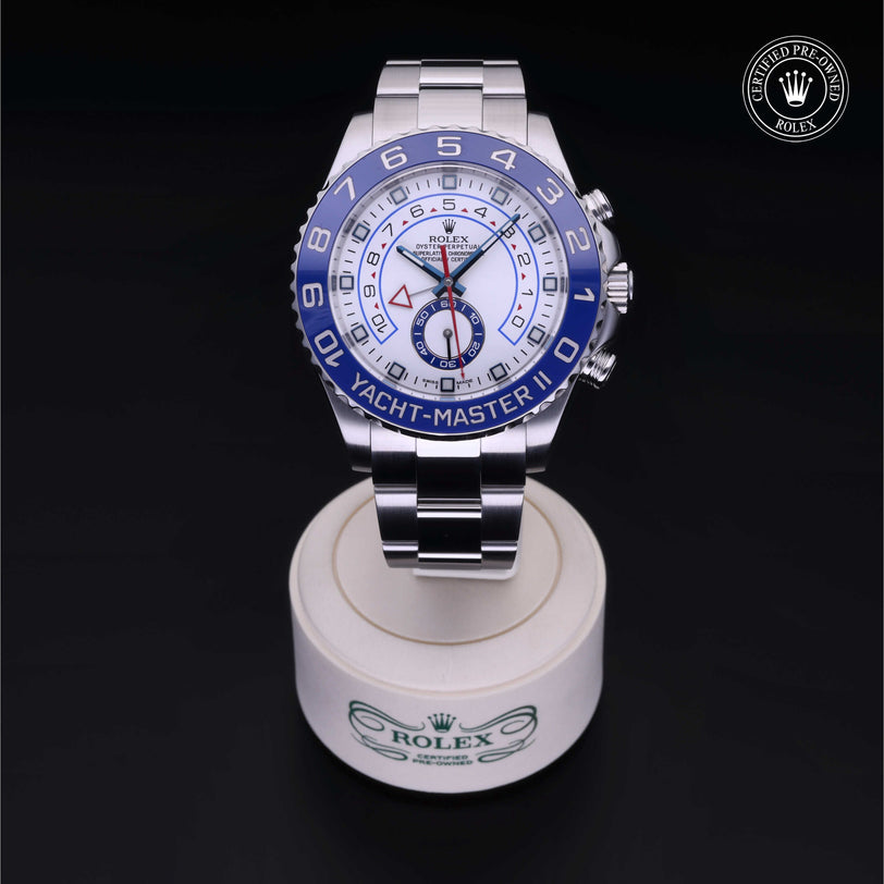 Rolex Certified Pre-owned Yacht-Master M116680-0001 front on black background