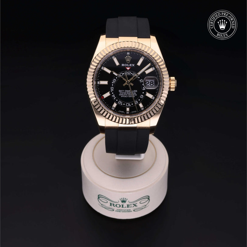 Rolex Certified Pre-owned Sky-Dweller M326238-0009 front on black background