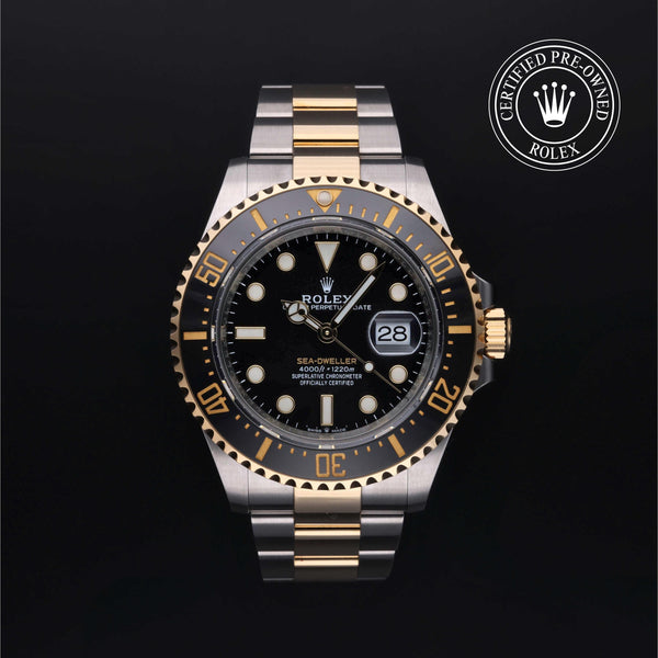 Rolex Certified Pre-owned Sea-Dweller M126603-0001 front on black background