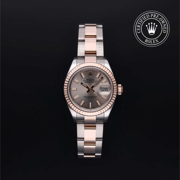 Rolex Certified Pre-owned Lady Datejust M279171-0002 front on black background