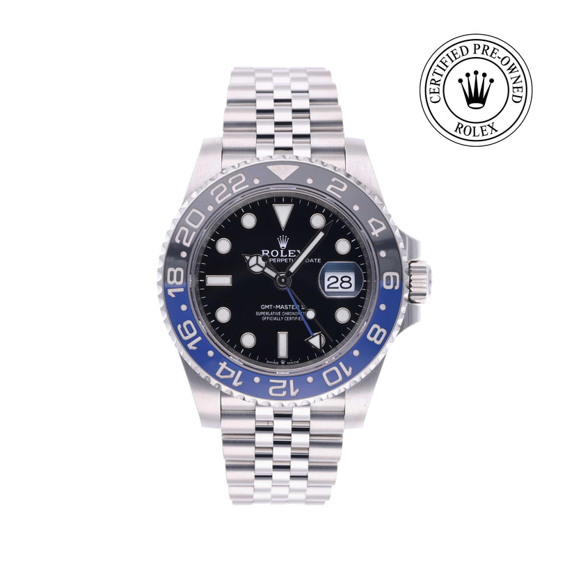 Rolex CPO GMT M126710BLNR front on white background