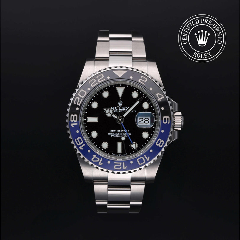 Rolex CPO GMT M126710BLNR front on white background