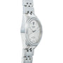 TUDOR Glamour Date wristwatch featuring a diamond bezel, metal bracelet, white dial with date display, and diamond hour markers.