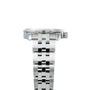 Side view of the TUDOR Glamour Date wristwatch in silver, featuring a linked metal bracelet and a crown on the right side.