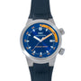 The IWC Schaffhausen Aquatimer Cousteau Divers Limited Edition features a blue dial, black strap, and orange accents.
