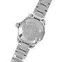 Aquaracer Ladies Mother Of Pearl by TAG Heuer features a silver stainless steel case back engraved with a geometric design and branded with the TAG Heuer logo.