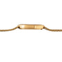 Side view of the Patek Philippe Ellipse TV Case, a thin gold wristwatch with a mesh band, highlighting the elegant watch case and band profile.