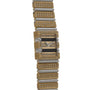 The Piaget Polo Pave wristwatch features gold and silver tones with diamond accents on the band and face, showcased against a white background.