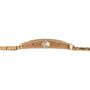 Side view of the Cartier Tank Americaine Diamond gold wristwatch featuring a round crown and slim, linked bracelet band.