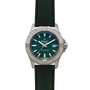 The Breitling Avenger Automatic 42 wristwatch features a green dial, date display, and dark green strap, shown against a white background.