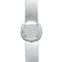The Patek Philippe Ellipse Ladies Dress Watch features a silver textured band and a plain, square face, viewed from above.