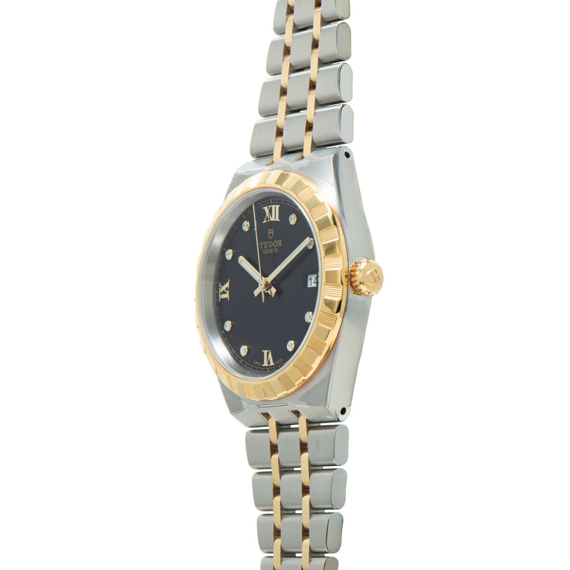 Royal | 38mm, Steel & Gold, Black Dial