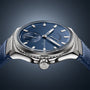 Longitude Titanium Ocean Blue Leather Strap Profile