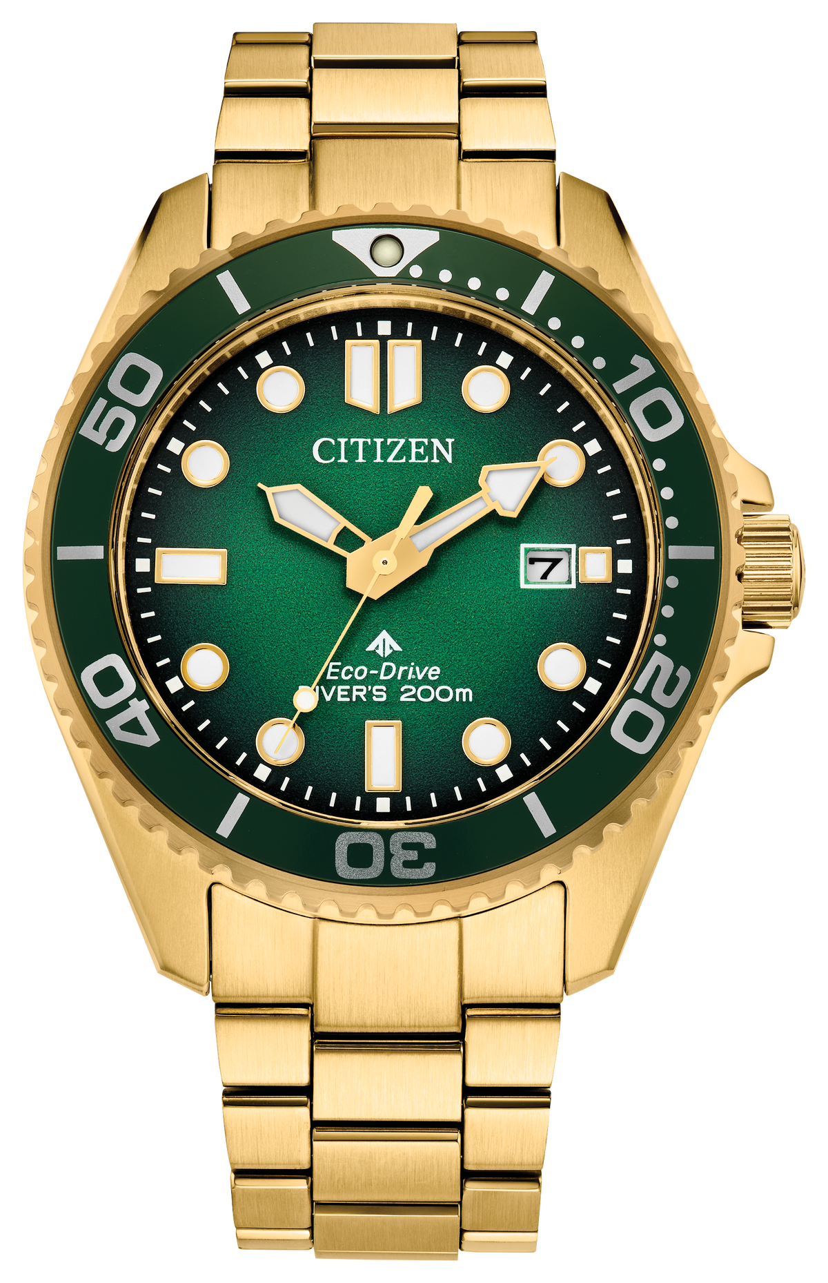 Citizen Dive 3 41mm Steel Two-Tone Steel & PVD Yellow Gold Green Dial