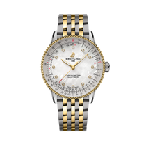 Navitimer 36 | White MOP Dial, Steel & 18K Yellow Gold Bracelet