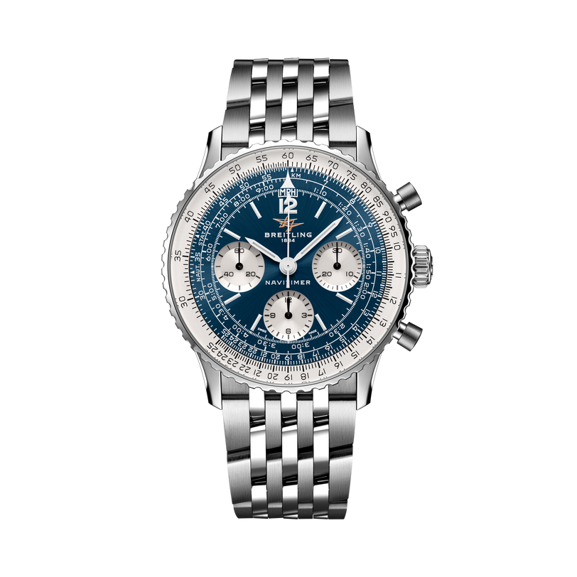 Navitimer B09 Chronograph 41 | Blue Panda Dial, Stainless Steel Strap
