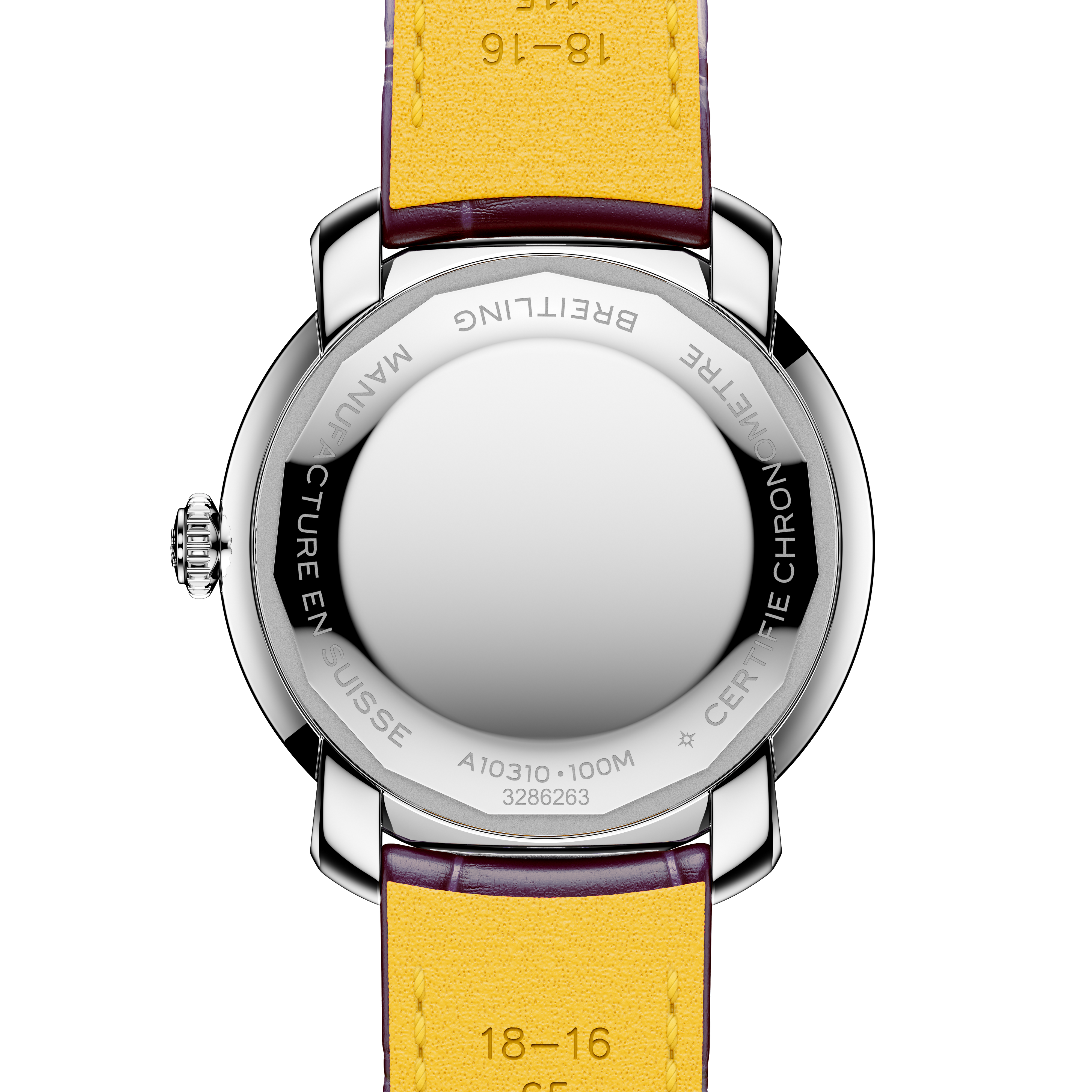 Back face of purple strap Breitling Lady Premier 36