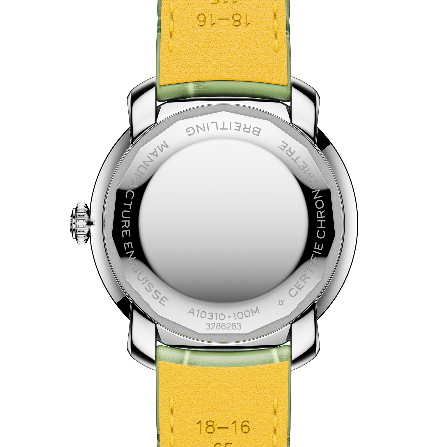 Back face of green strap Breitling Lady Premier 36