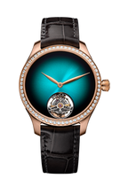 Endeavour Tourbillon Blue Lagoon Diamond Bezel | 38mm, 18K Rose Gold, Leather, Blue Dial