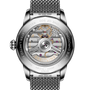 Close-up of the Breitling Superocean Heritage B31 Automatic 40 Kelly Slater case back displaying intricate mechanical movement and engraved details.