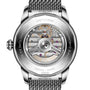 Back view of the Breitling Superocean Heritage B31 Automatic 44, highlighting its exposed automatic movement and engraved case details.