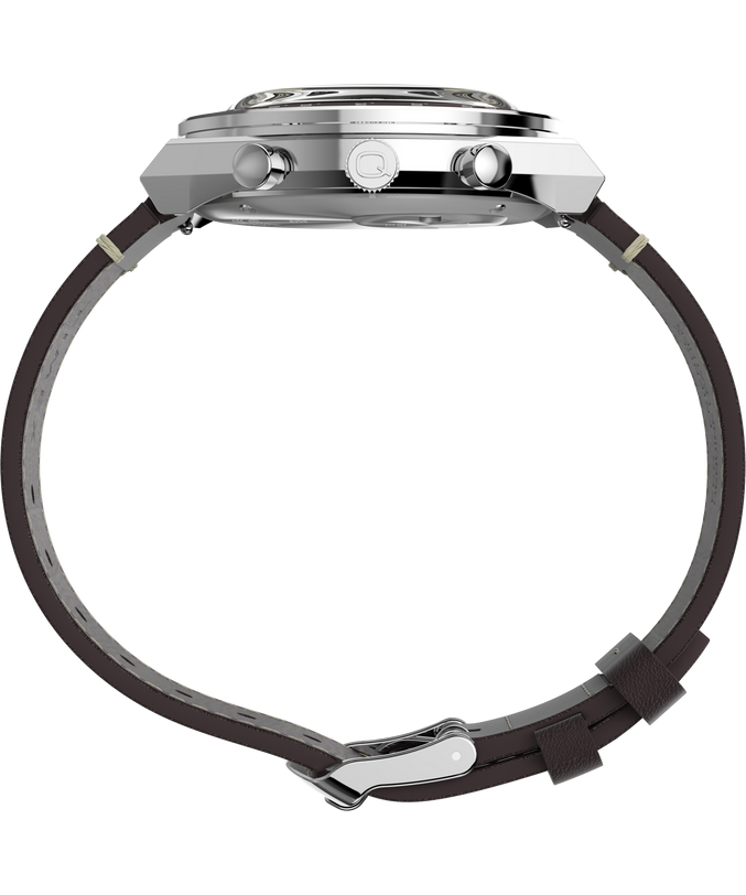 Q Timex Chronograph 40mm Leather Strap Watch
