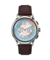 Marlin Neo Classic Chronograph | 40mm, Steel, Brown Leather, Silver Dial