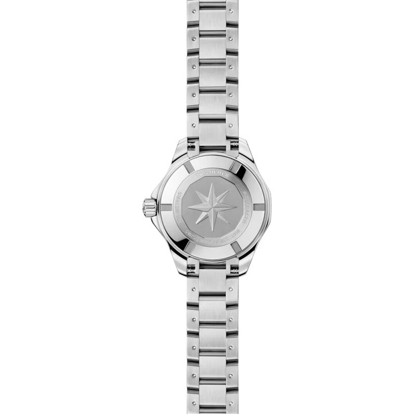 Aquaracer Professional 100 Solargraph | 28mm, Steel, Mother-of-pearl Dial, Diamond Bezel, Womens Watch