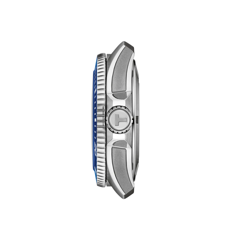 SeaStar 2000 | 44mm, Stainless Steel, Rubber Strap, Blue Dial