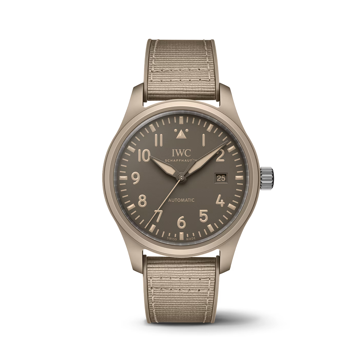 IWC Pilot's Watch TOP GUN Mojave Desert watch with brown strap and dial