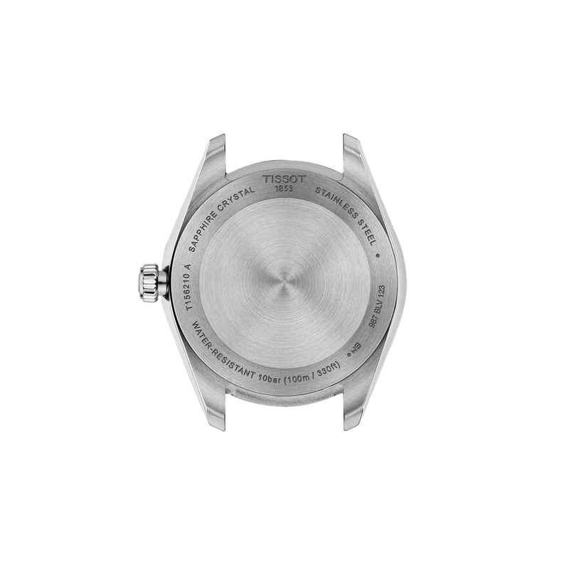 Back view of a Tissot watch on a white background