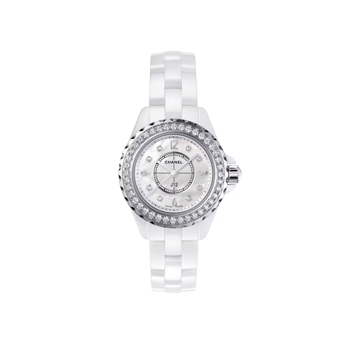 Chanel J12 29mm Ceramic Diamond White Dial
