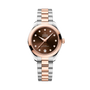 OMEGA Seamaster Aqua Terra 150M 30mm, Sedna™ gold on steel, Sedna™ gold Bezel, Brown Dial Watch with Diamond Markers on a Sedna™ gold on steel integrated two-tone bracelet.