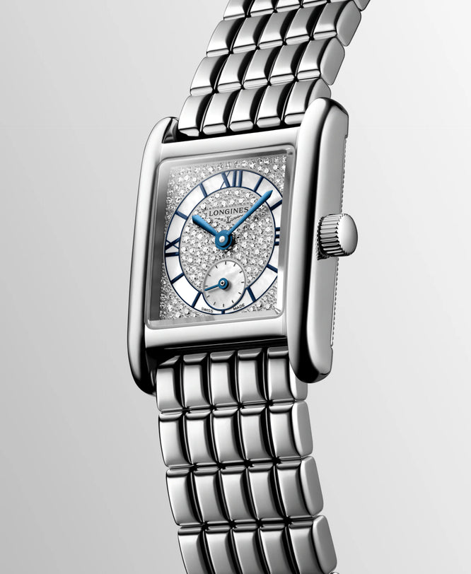 Mini DolceVita | 29mm, Stainless Steel, Snow-set & White mother-of-pearl Dial, Womens Watch