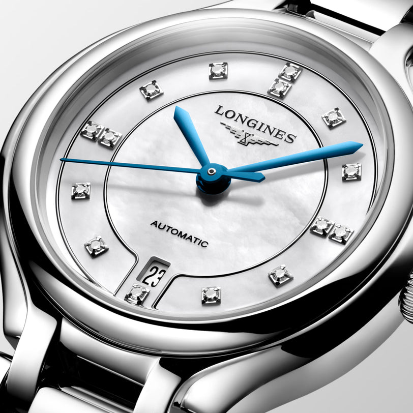 PrimaLuna | 30mm, Stainless Steel, White mother-of-pearl Dial, Womens Watch