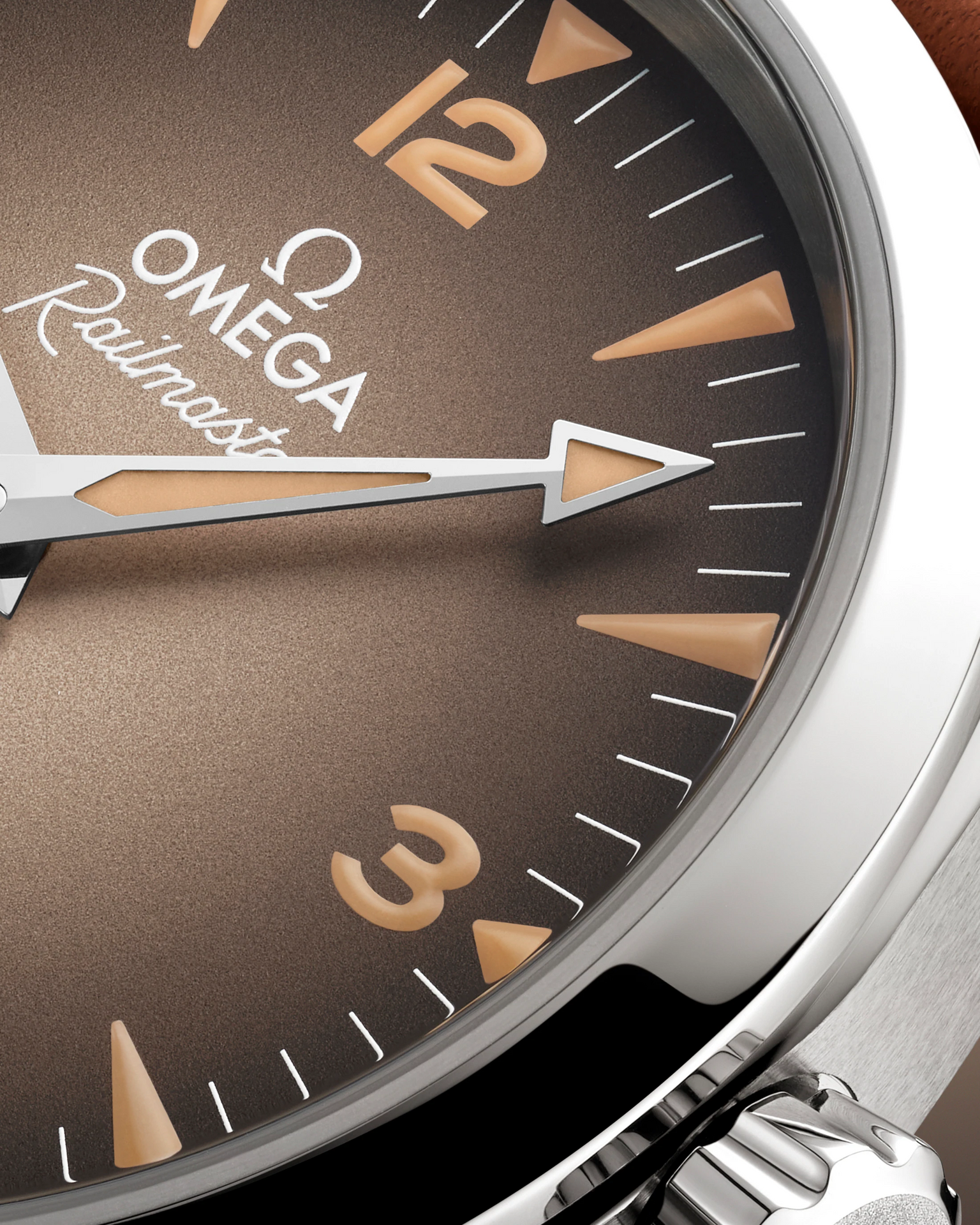 OMEGA Seamaster Railmaster Brown Dial Leather Strap